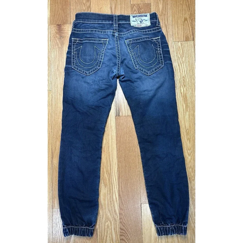 True Religion World Tour Jogger Jeans Mens 32x29 Blue Stretch Denim Y2K 29